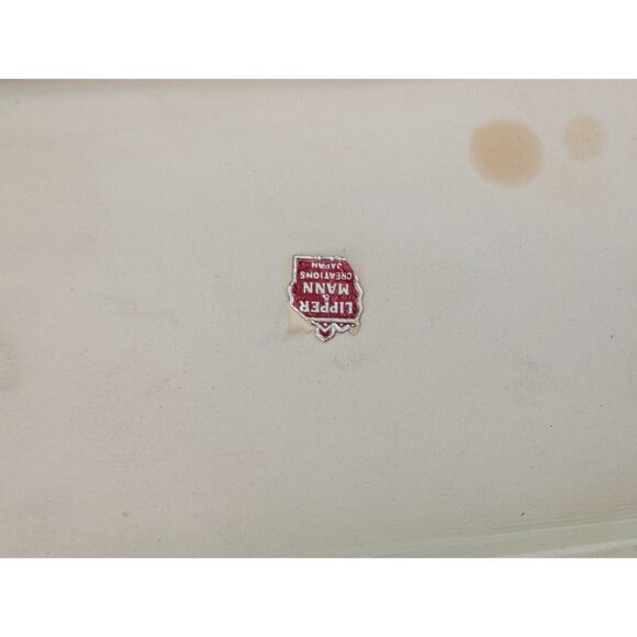 Vintage Lipper Mann Hand-Painted Rectangular Ceramic Dish Fruit & Leaf Design Pl - Picture 5 of 7